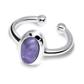 Charoite Oval Shape Ear Cuff EC-1131